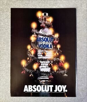 1982 Absolut Vodka: Absolut Joy Vintage Print Ad from New Yorker Magazine